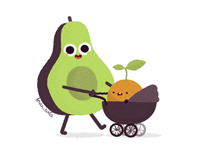 Cute Avocado Slow Walk GIF