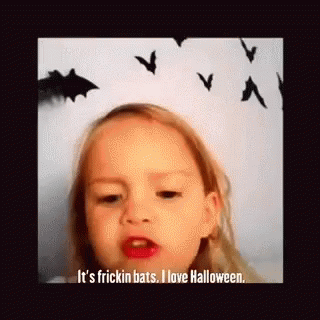 Cute Baby And Bats Halloween GIF