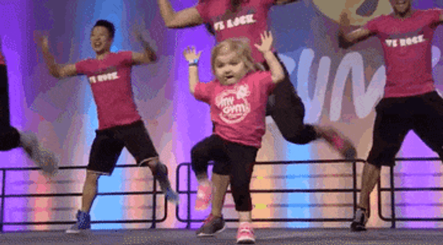 Cute Baby In Pink Exercise Dance GIF