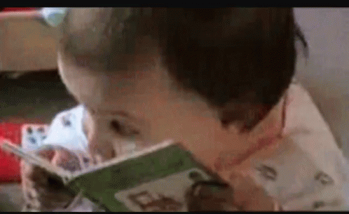 Cute Baby Learning To Read GIF