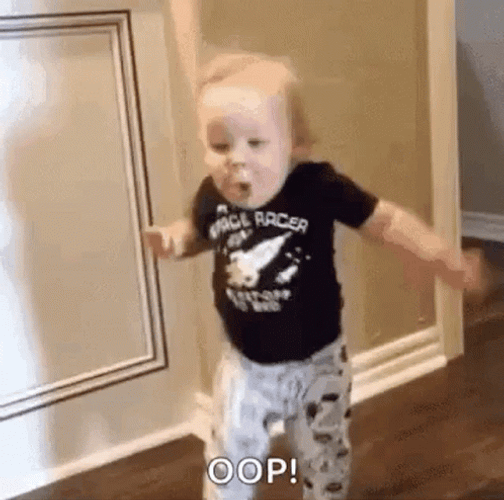 Cute Baby Oop Reaction GIF