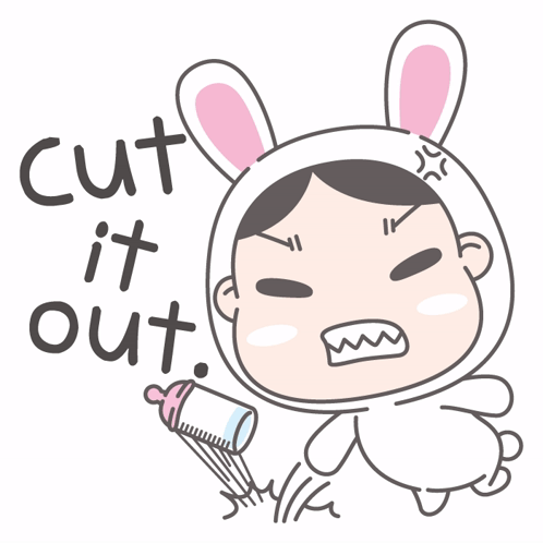 Cute Baby Sticker Cut It Out Angry GIF