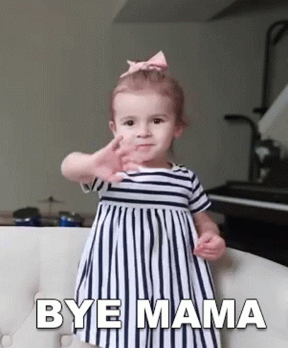 Cute Baby Waving Bye Mama GIF