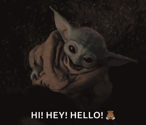 Cute Baby Yoda Hey There GIF