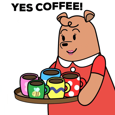 Cute Bear Handing Coffee GIF