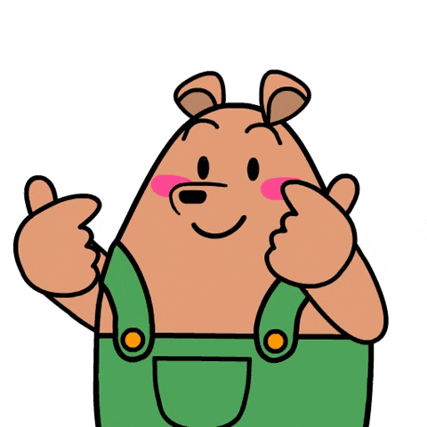 Cute Bear Heart Finger Sign GIF