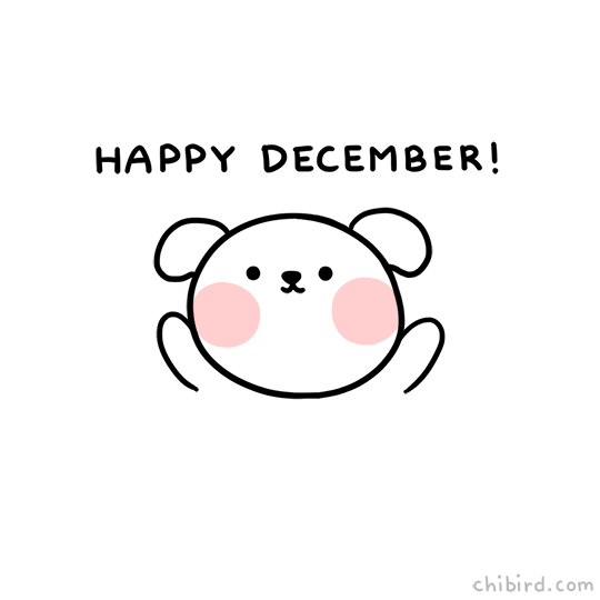 Cute Bear Illustration Greeting Happy December GIF
