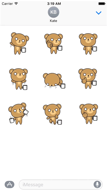Cute Bear Iphone Emojis GIF