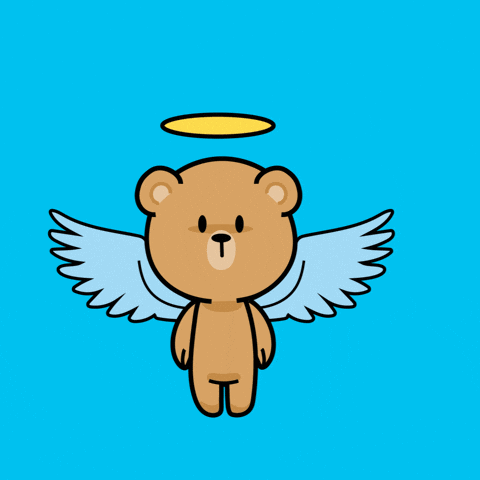 Cute Bear With Angel Wings GIF