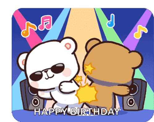 Cute Bears Wearing Shades Birthday Dance GIF