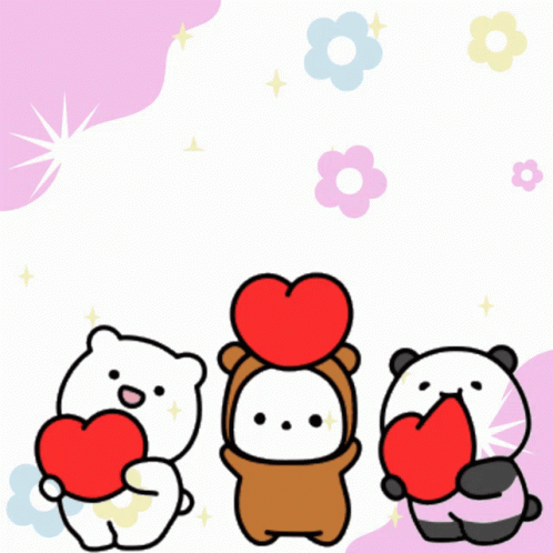 Cute Bears Holding Heart With We Miss You GIF