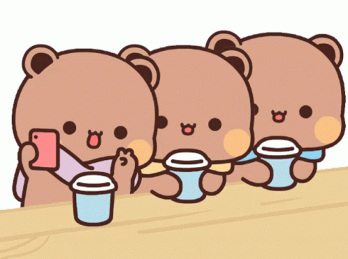 Cute Bears Selfie Of Three GIF