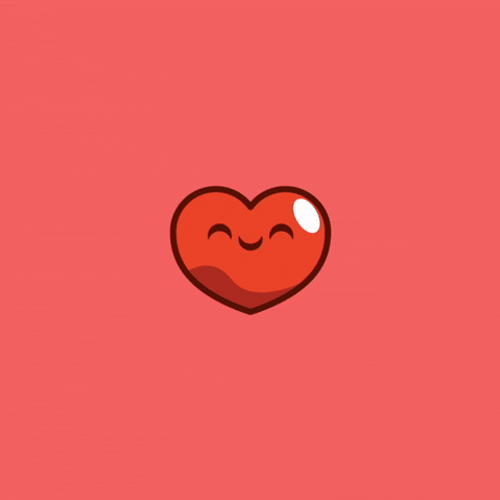 Cute Beating Smiley Heart GIF