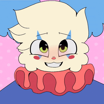 Cute Clowny Flying Away With Birthday Balloons GIF