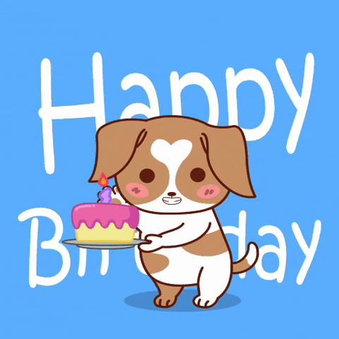 Cute Jumping Puppy Happy Birthday GIF