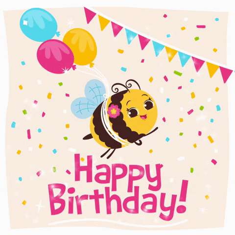 Cute Bee Happy Birthday Party GIF