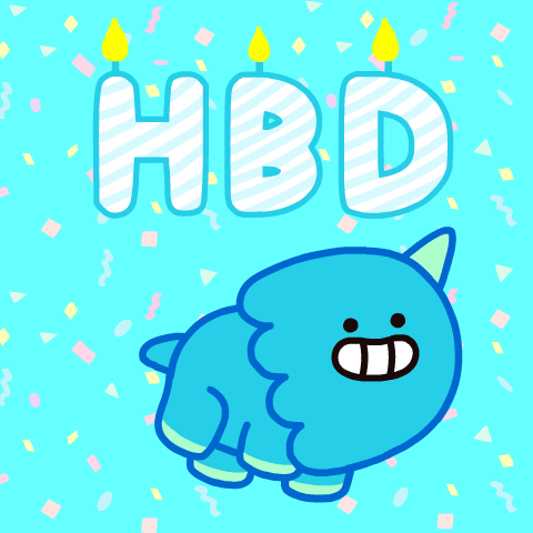 Cute Baby Dinosaur Spinning Birthday Candles GIF
