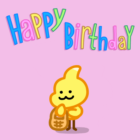 Cute Yellow Dino Happy Birthday GIF
