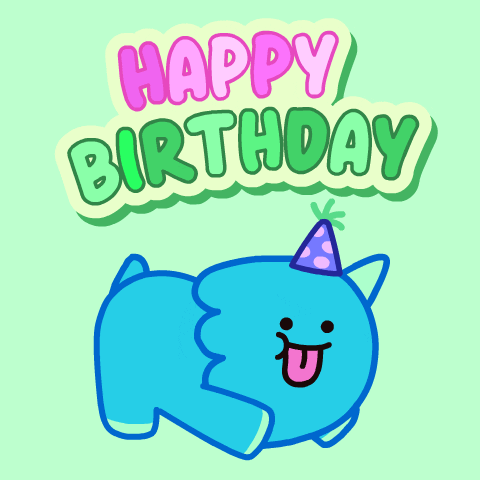 Cute Cartoon Puppy Birthday Hat GIF