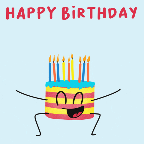 Cute Cheerful Birthday Cake GIF