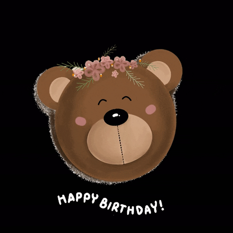 Cute Bear Greeting Happy Birthday GIF
