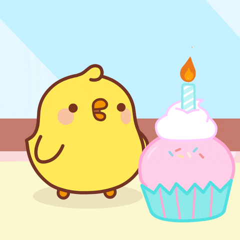Cute Piu Piu Blowing Birthday Cake GIF