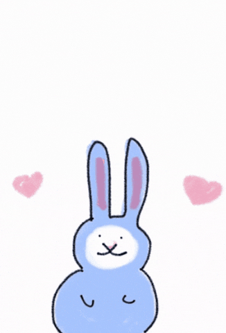 Cute Blue Bunny Hopping GIF