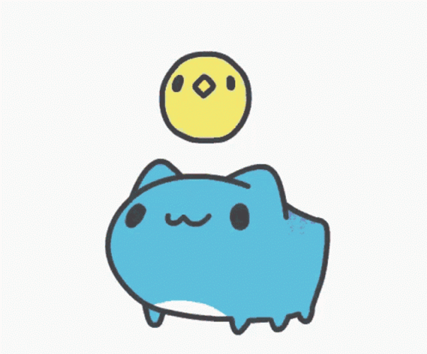 Cute Blue Cat Bouncing Pet GIF