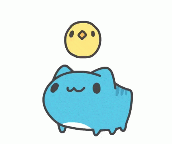 Cute Blue Cat Sticker Laughing GIF