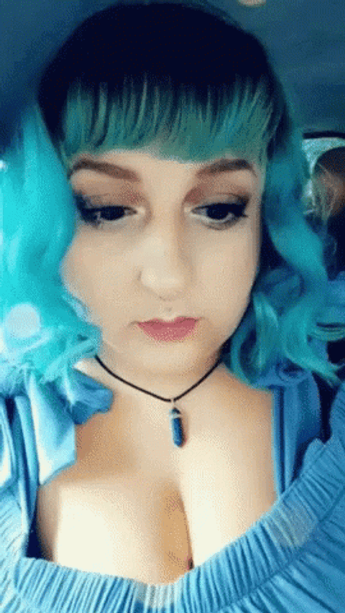 Cute Blue Hair Of A Girl GIF