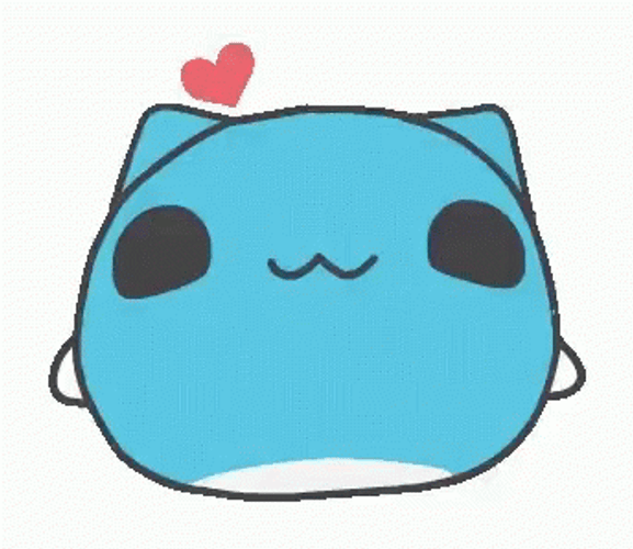 Cute Blue Sticker Blowing Heart Kiss GIF