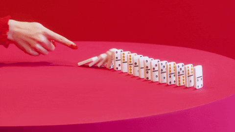 Cute Boomerang Dominos Falling GIF