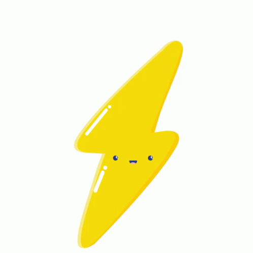 Cute Bouncing Yellow Lightning Face GIF