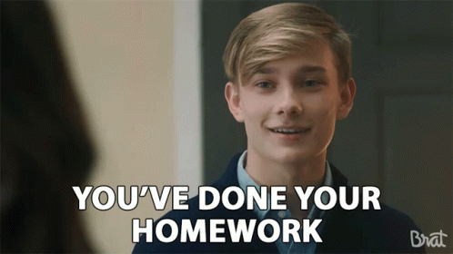 Cute Boy Done Homework While Smiling GIF