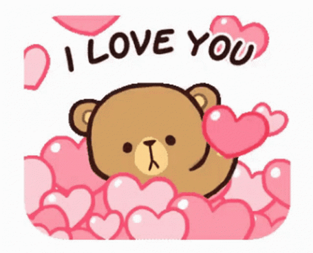Cute Brown Bear I Love You GIF