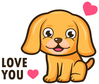 Cute Brown Dog Love You GIF
