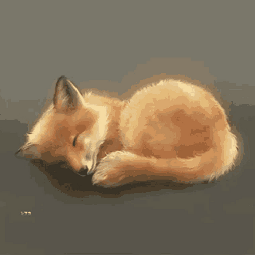 Cute Brown Fox Sleeping Soundly GIF