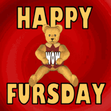 Cute Brown Teddy Bear Funny Thursday Greeting GIF
