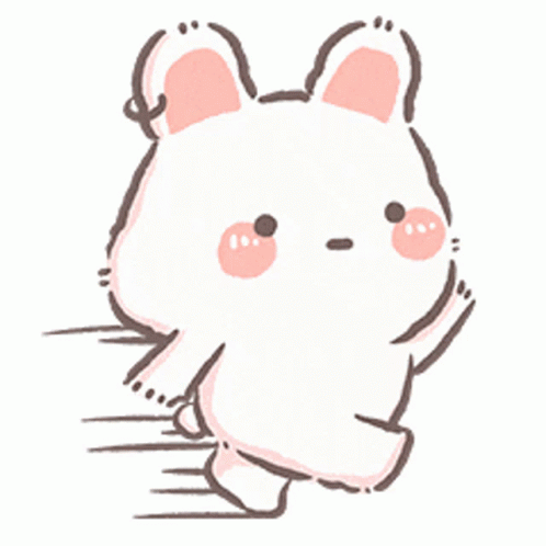 Cute Bunny Character Power Walking GIF