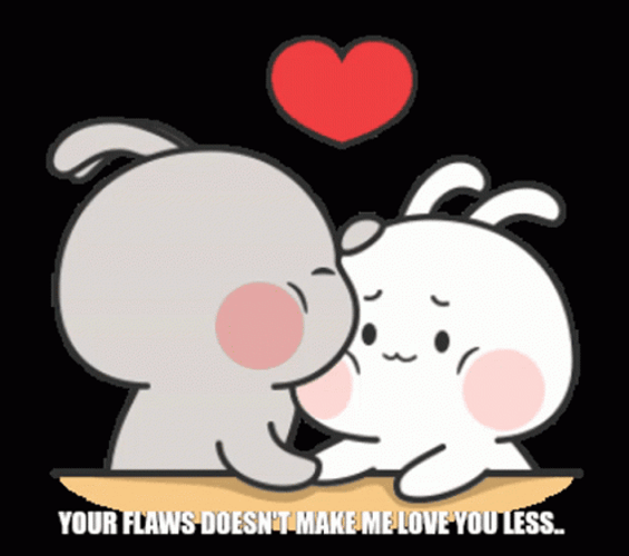 Cute Bunny Couple I Love You GIF