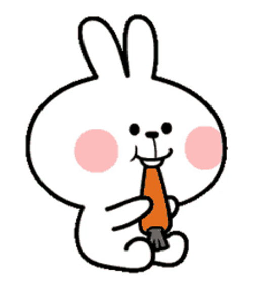 Cute Bunny Eating Carrot Animation GIF 