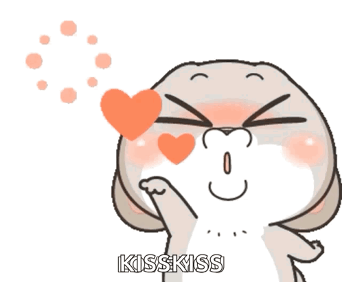 Cute Bunny Kiss Kiss GIF