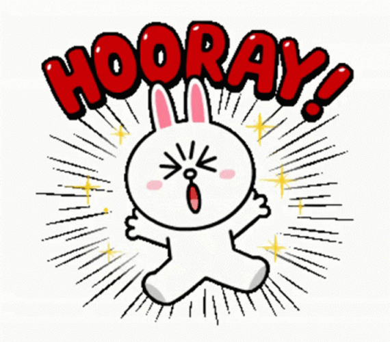 Cute Bunny Rabbits Hip Hip Hooray GIF