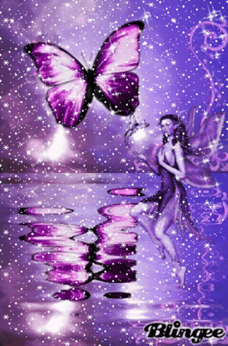Cute Butterfly And Fairy GIF