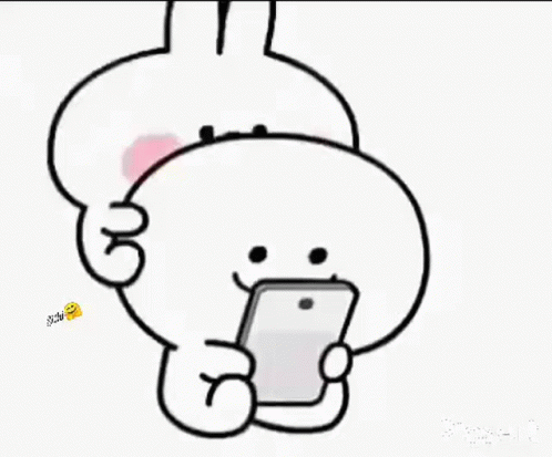 Cute Cartoon Bunny Couple GIF