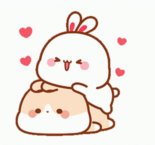Cute Cartoon Bunny Love GIF 