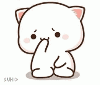Cute Cartoon Cat Covering Nose GIF