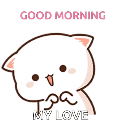 Cute Cartoon Cat Saying Good Morning