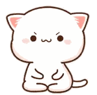 Cute Cartoon Cat Sitting Crossed Arms Smiling