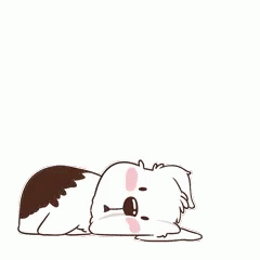 Cute Cartoon Dog Roll Over Trick GIF
